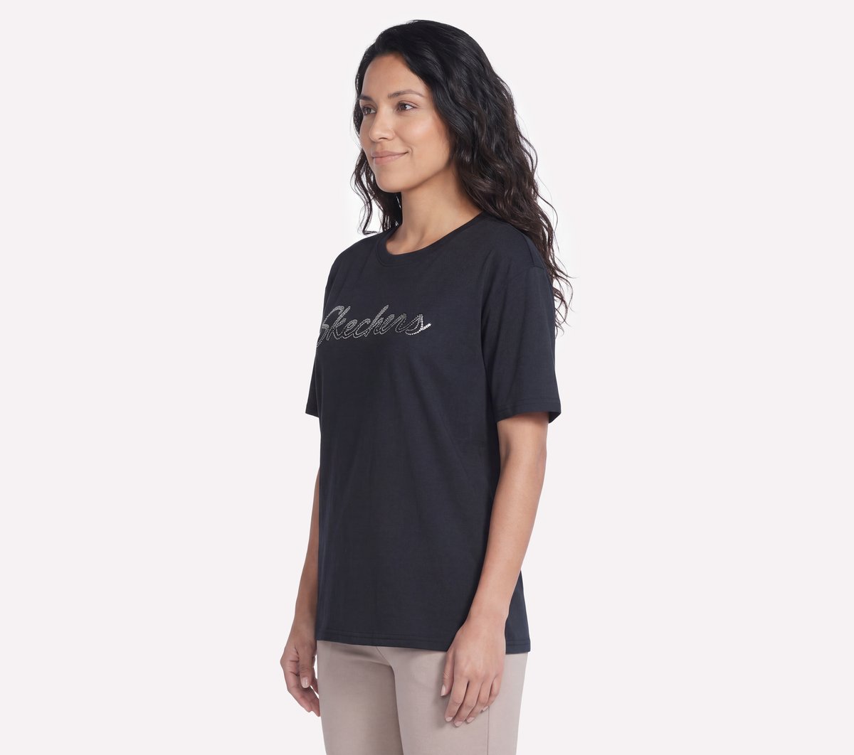 Script Diamond Studded Short Sleeve Tee | Skechers outlet