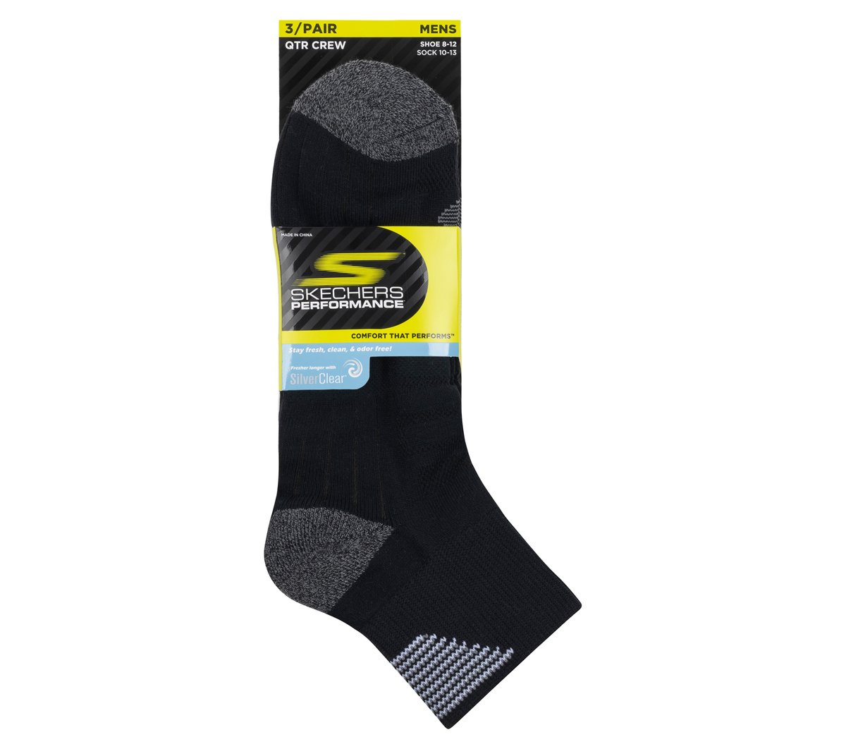 3 Pack Men's Half Terry Quarter Crew Socks | Skechers discount