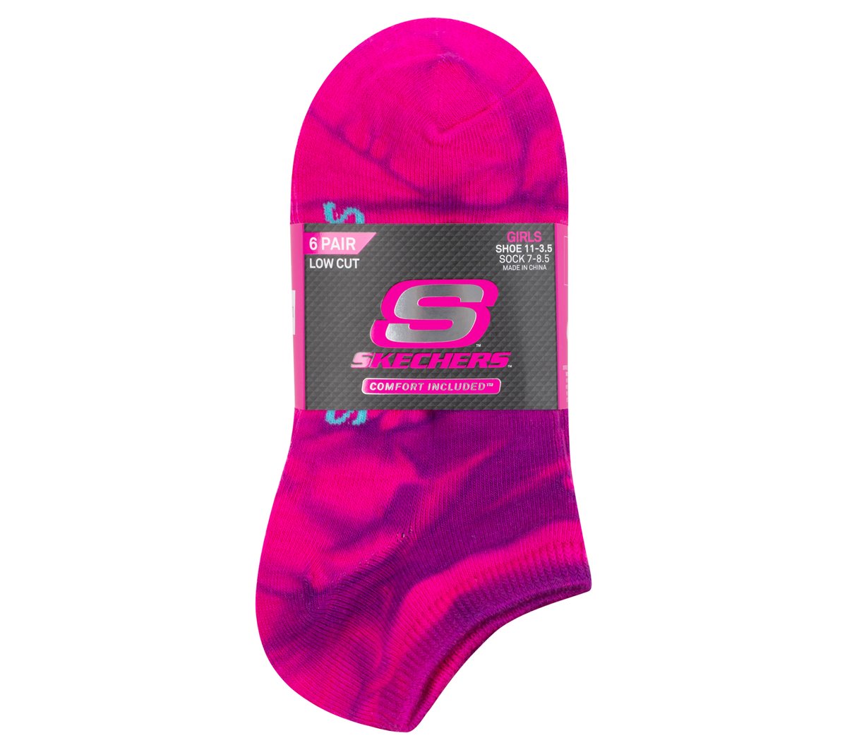 6 Pack Girls' Tie Dye Fashion Socks | Skechers online