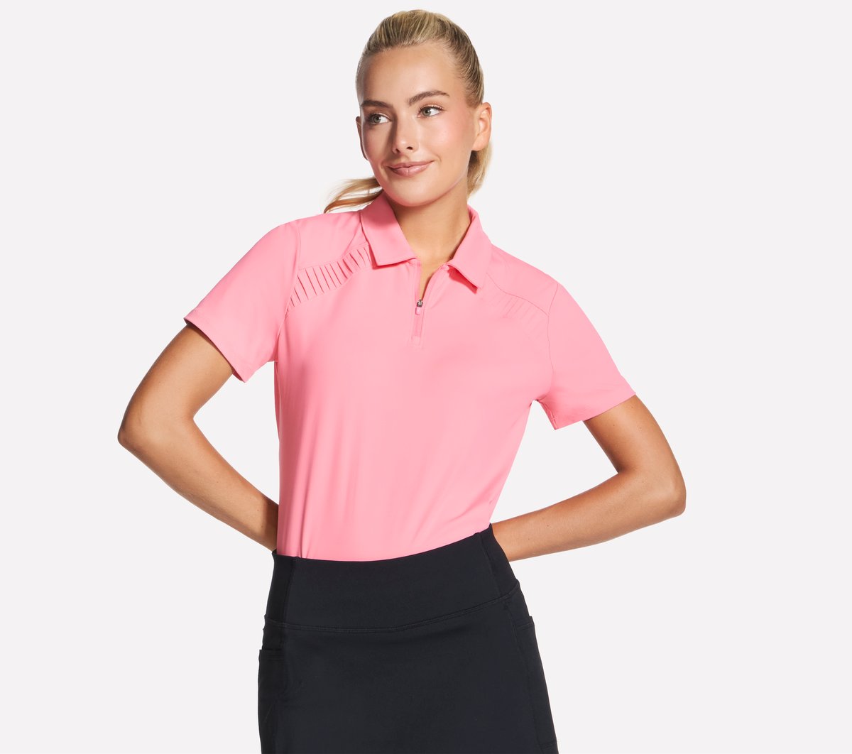 GO GOLF Short Sleeve Birdie Zip Front Polo | Skechers USA