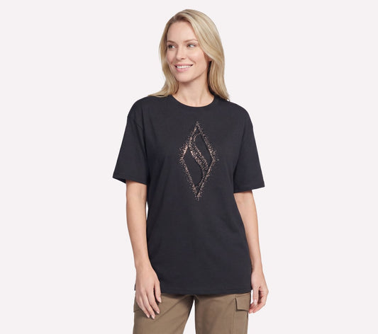 Gold Splatter Diamond Short Sleeve Tee | Skechers online