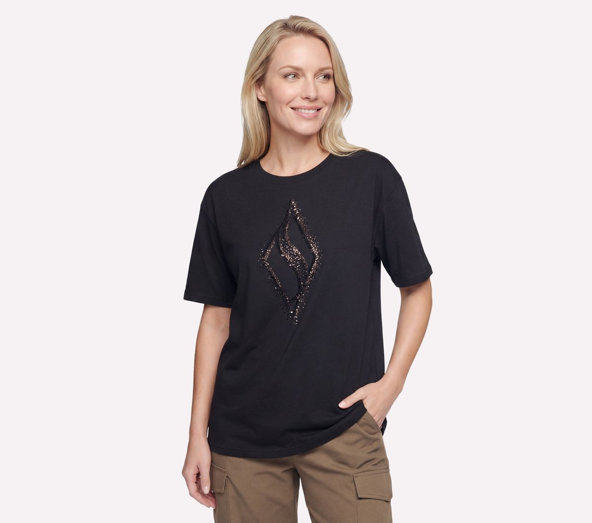 Gold Splatter Diamond Short Sleeve Tee | Skechers online