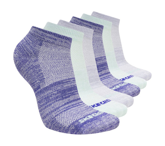 6 Pack Girls' Low Cut Color Stripe Socks | Skechers USA